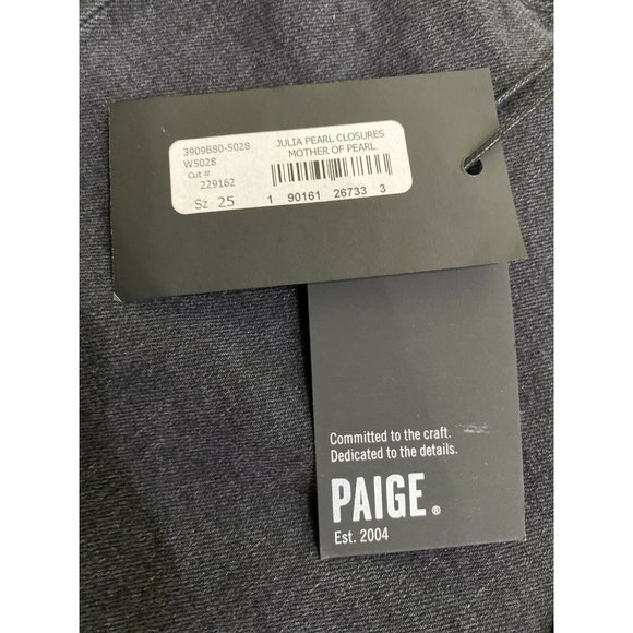 PAIGE Julia High Straight Mother of Pearl Jeans 25 - Picture 9 of 9